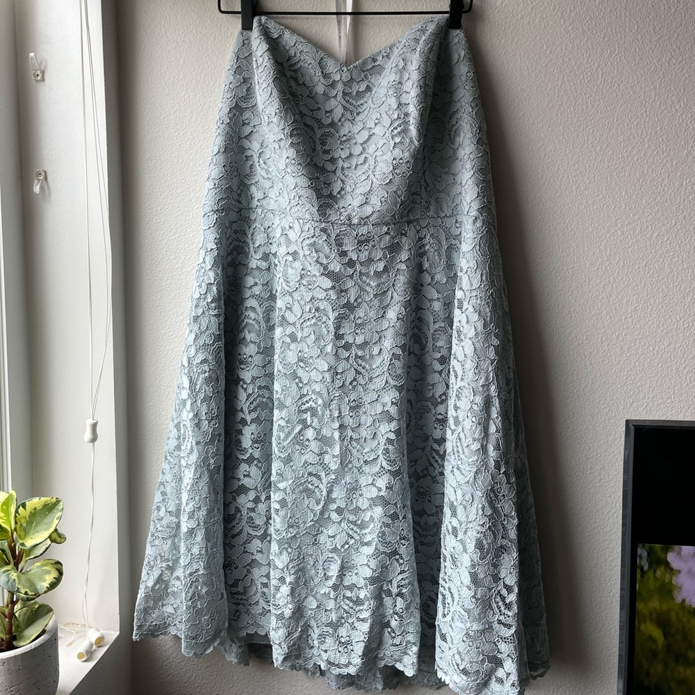 David’s Bridal Strapless Lace Bridesmaid Dress